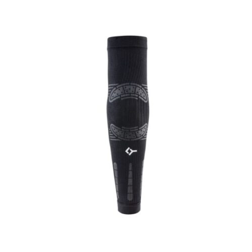 Manicotto Flocky No Strain di colore nero. Ripresa frontale che mostra il logo floky bianco